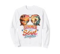 El Verano es Donde mi Alma Respira Amantes del Surf Tropical Beach Sudadera
