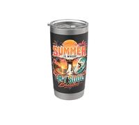 El verano es donde mi alma respira amantes del surf Tropical Beach Vaso térmico de acero inoxidable de doble pared