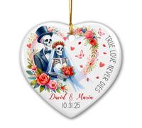 El Verdadero Amor Nunca Muere Pareja Esqueleto Decoraciones Navideñas Divertidos Decoracion Navidad Únicas Colgante De Navidad para Estante Fiestas Auto Interior