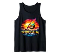 El Viento está Llamando y Debo IR Windsurf Windsurfing Diversión Camiseta sin Mangas
