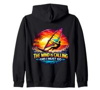 El Viento está Llamando y Debo IR Windsurf Windsurfing Diversión Sudadera con Capucha