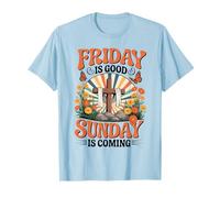 El Viernes es Bueno, el Domingo se Acerca Flores cristianas Pascua Camiseta