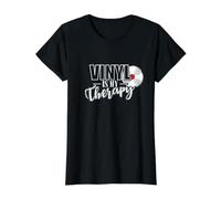El Vinilo es mi Terapia Camiseta gráfica económica, Mujer, Negro, XS