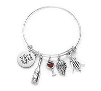 El Vino Es Mi Lugar Feliz vino Whisperer regalo los amantes del vino vino de regalo los amantes del vino para su vino de regalo de joyas de regalo de joyería pulsera de regalo casa calentamiento regalo