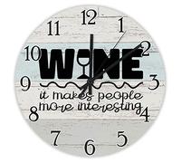 El Vino Hace Que La Gente Sea Más Interesante - Funny Wine Redondo Reloj De Pared Moderno Relojes De Pared Silencioso Reloj De Cuarzo para Aula Cocina Dormitorio 25Cm