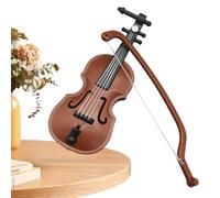 El violín más pequeño: réplica de un mini instrumento musical hecho a mano, acabado pulido suave que crea un atractivo artístico elegante | en miniatura para niños, decoración de casa de muñeca