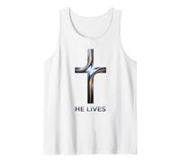 Él Vive Cruz Cristiana Camiseta sin Mangas