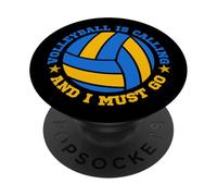El Voleibol está Llamando y Debo IR Divertido Jugador Deportivo PopSockets PopGrip Adhesivo