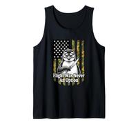 El Vuelo Nunca fue una opción Divertido Camuflaje de pingüino con Bandera de EE. UU. Camiseta sin Mangas