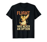 El Vuelo Nunca fue una opción Pingüino Divertido con Cuchillo Camiseta gráfica económica