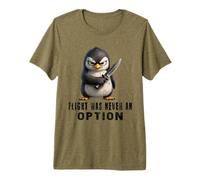 El Vuelo Nunca fue una opción Pingüino Divertido con Cuchillo Camiseta Premium