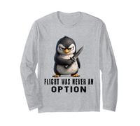 El Vuelo Nunca fue una opción Pingüino Divertido con Cuchillo Manga Larga