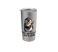 El vuelo nunca fue una opción Pingüino divertido con cuchillo Vaso térmico de acero inoxidable de doble pared