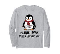 El Vuelo Nunca fue una opción Sarcástico Witty Penguin Fans Broma Manga Larga