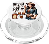 El whisky mata el aburrimiento del vaquero PopSockets PopGrip para MagSafe