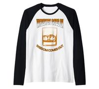 El Whisky va en la sabiduría Viene Camiseta Manga Raglan