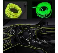 El Wire 5m/16ft Led Tubo Flexible Flexible Luces De Alambre Neón Que Brilla Intensamente Cuerda De Coche Tira De Luz Decoración De Navidad DC 12V para Oferta De Automóvil (Verde Fluorescente)