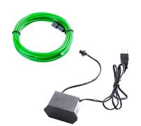 EL Wire, CTRICALVER 5M/16FT Luz De Neón Alambre electroluminiscente, para la decoración de Halloween Fiesta de Navidad de Bricolaje,decoración Interior Coche (Verde)
