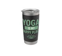 El yoga es mi lugar feliz, regalo de atención plena para yoguis, mujeres y hombres Vaso térmico de acero inoxidable de doble pared