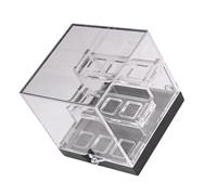 Eladcncmc Caja de exhibición de minerales acrílicos transparentes y resistentes para coleccionistas y joyeros, accesorio portátil para uso doméstico o museos