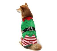 Eladcncmc Chaleco para perro con borde de zig rojo para cachorro, ropa roja y verde, chaleco festivo para cachorros, tema rojo y verde