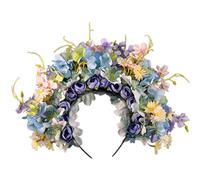 Eladcncmc Elegante corona de pelo de seda con diseño étnico de flores, para fotos