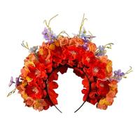 Eladcncmc Elegante corona de pelo de seda con diseño étnico de flores, para fotos