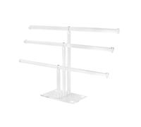 Eladcncmc Elegante soporte de almacenamiento de 3 niveles con pinza de acrílico para exhibir accesorios para el cabello, suministros de dormitorio