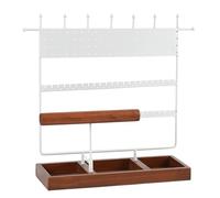 Eladcncmc Elegante soporte de joyería negro/blanco, estante de exhibición de accesorios únicos, práctico almacenamiento para el hogar y exposiciones