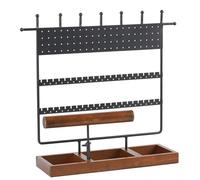 Eladcncmc Elegante soporte de joyería negro/blanco, estante de exhibición de accesorios únicos, práctico almacenamiento para el hogar y exposiciones