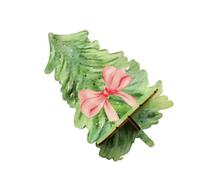 Eladcncmc Estante decorativo de madera en forma de árbol de Navidad verde, estante flotante con lazo para decoración del hogar y la oficina