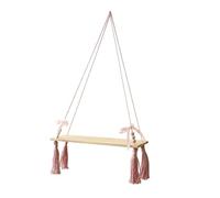 Eladcncmc Estante para colgar en la pared con borlas de macramé tejido a mano para decoración del hogar, cuerda de algodón, estante flotante de almacenamiento para plantas