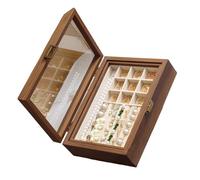 Eladcncmc Estuche de almacenamiento de joyas con múltiples compartimentos, resistente, elegante soporte para accesorios para mujer