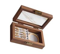 Eladcncmc Estuche de almacenamiento de joyas con múltiples compartimentos, resistente, elegante soporte para accesorios para mujer