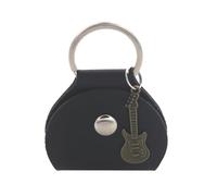 Eladcncmc Funda para púas de guitarra con llavero y colgante pequeño, bolsa de piel sintética para guitarristas y amantes de la música