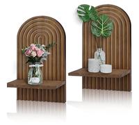 Eladcncmc Juego de 2 estantes colgantes de madera para exhibir libros, estante decorativo para plantas pequeñas, decoración de pared para dormitorio