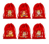 Eladcncmc Juego de 6 bolsas chinas tradicionales para almacenamiento de caramelos, estuche de joyería para envolver regalos y caramelos
