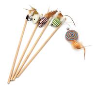 Eladcncmc Juguete de palo para gatos con juguete interactivo divertido palo de gato para gatito, varita teaser Teaser Teaser vaso de juego automático rascador para gatos