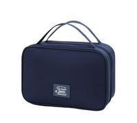 Eladcncmc Neceser de viaje fácil de transportar con asa, soporte para artículos de tocador, estuche de almacenamiento de maquillaje, suministros de baño