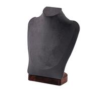 Eladcncmc Soporte de exhibición de collares de maniquí de madera de nogal y cadenas de suéter, soporte para joyas