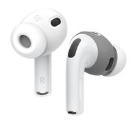 elago 2 Pares de Fundas de Silicona para Almohadillas de AirPods Pro 3, Compatible con la Funda, Antideslizantes y Antirayaduras, Guía de Instalación Incluida [1 Par de Cada] (Gris Oscuro/Blanco)