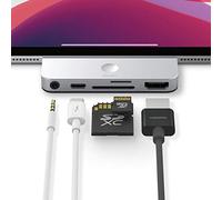 elago Adaptador Aluminio 5 en 1 Hub Tipo C Pocket Pro Compatible con iPad and Otros Dispositivos USB-C - HDMI 4K, Carga de USB-C PD, 3.5mm Conector de Audio, SD y Micro SD Lector de Tarjeta (Plata)