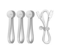 elago Ataduras de Cable Magnéticas Reutilizables, Silicona Premium, Organizador de Cables Multifunción para Hogar, Cocina, Oficina, Viajes [Paquete de 3] (Gris Claro)
