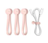elago Ataduras de Cable Magnéticas Reutilizables, Silicona Premium, Organizador de Cables Multifunción para Hogar, Cocina, Oficina, Viajes [Paquete de 3] (Rosa Encantadora)