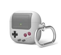 elago AW5 Compatible con la Funda para AirPods de 4 (2024), Diseño Clásico de Consola de Juego Portátil Retro Funda Compatible con Apple AirPods 4 Mosquetón Incluido (Gris Claro)