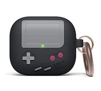 elago AW5 Funda Compatible con AirPods 3, Diseño Clásico de Consola de Juego con Mosquetón, Soporta Carga Inalámbrica (Negro)