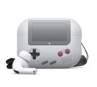 elago AW5 Funda Compatible con Apple AirPods Pro 2ª Generación/USB-C, Funda con Diseño de Consola de Juego Clásica Compatible con los AirPods Pro 2, Cordón Incluido (Gris Claro)