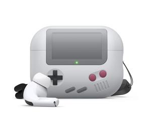 elago AW5 Funda Compatible con Apple AirPods Pro 2ª Generación/USB-C, Funda con Diseño de Consola de Juego Clásica Compatible con los AirPods Pro 2, Cordón Incluido (Gris Claro)