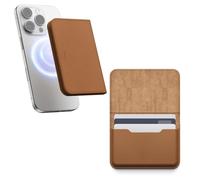 elago Cartera Magnética de Piel Vegana Tarjetero - Compatible con MagSafe y iPhone 17/16/15/14/13/12, Cartera Segura para Teléfono, Protección contra Arañazos y Daños, 3-Tarjetas (Marrón)