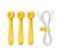 elago | Cintas Magnéticas LINE Friends, Organizador de Cables de Silicona Premium, Sujetacables Magnético Reutilizable [Merchandising Oficial] (Sally)
